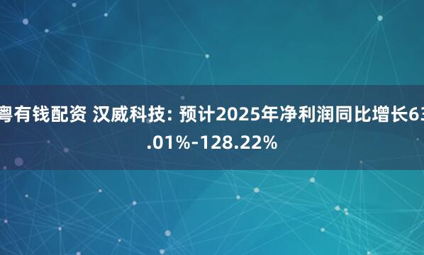 粤有钱配资 汉威科技: 预计2025年净利润同比增长63.01%-128.22%